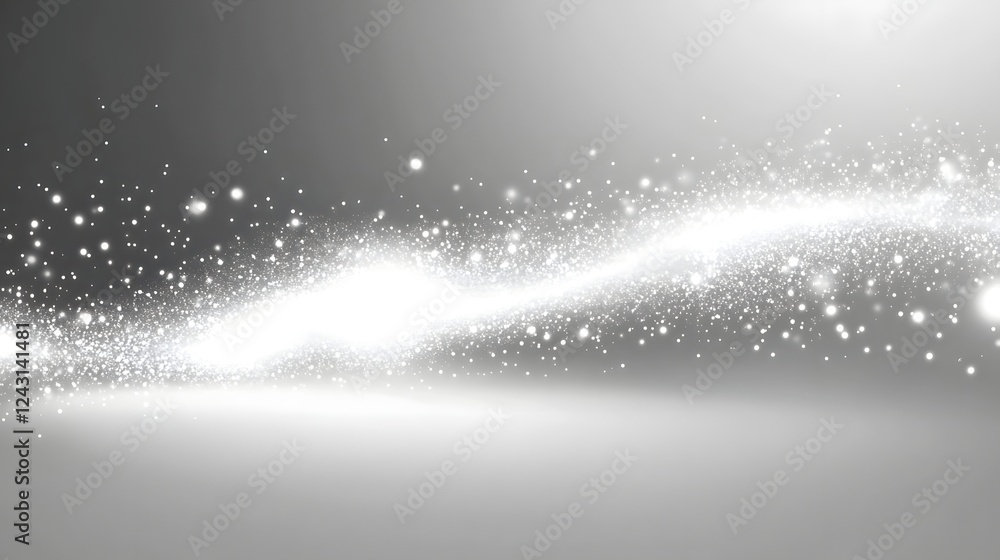 Aufkleber stunning winter landscape with sparkling snow crystals forming an ethereal magical pattern against a
