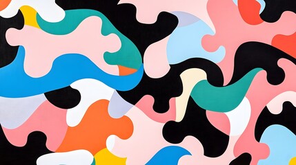 Vibrant Abstract Art with Interconnected Puzzle Pieces Symbolizing the Acceptance and Unique Individuality of People with Down Syndrome  Conceptual Image Representing Diversity Inclusion and Empowerme