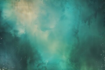 Aquamarine Emerald Gradient Background with Soft Glow Vintage Texture for Creative Design Projects