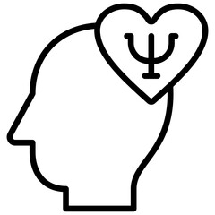 Obraz premium Health Psychology Outline Icon