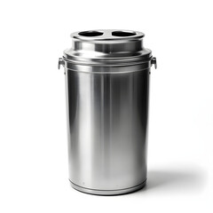 Modern Stainless Steel Recycling Bin with Two Compartments