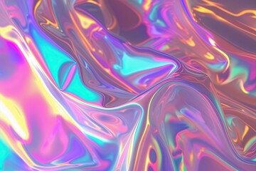 Obraz premium Vibrant Luminous Iridescent Gradient Background Canvas Design Inspired by Retro 80s and 90s Aesthetic Flow