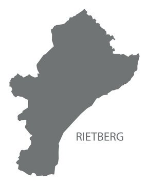 Rietberg city map with boroughs grey illustration silhouette shape