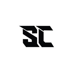 SC monogram logo design letter text name symbol monochrome logotype alphabet character simple logo