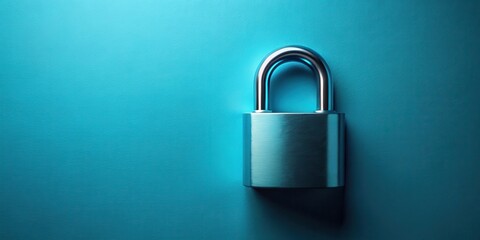 A Secure Padlock on a Vibrant Teal Background, Representing the Concept of Protection and Security for Sensitive Information and Valuable Assets