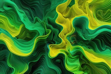 Obraz premium Dynamic Abstract Background in Vibrant Green and Yellow with Textured Interplay
