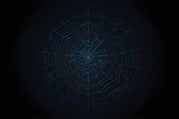 Spider Web On Dark Background Halloween Design Elements Spooky Scary Horror Decor Vector Generative AI