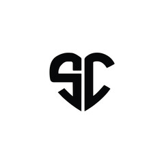 SC monogram logo design letter text name symbol monochrome logotype alphabet character simple logo