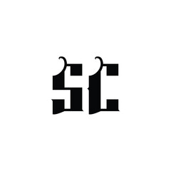 SC monogram logo design letter text name symbol monochrome logotype alphabet character simple logo
