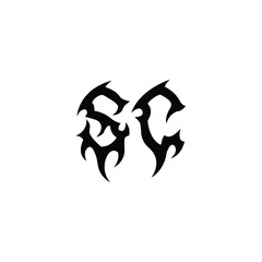 SC monogram logo design letter text name symbol monochrome logotype alphabet character simple logo