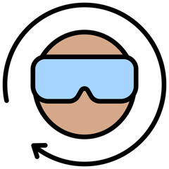 Vr Outline Color Icon