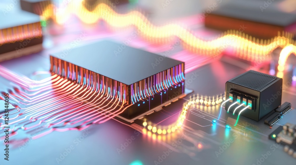 Aufkleber innovative technology circuit design digital lab high-resolution image futuristic environment close-