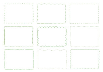 水彩風　シンプル　くすみカラー　四角いフレーム　枠セット