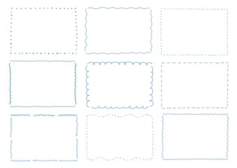 水彩風　シンプル　くすみカラー　四角いフレーム　枠セット