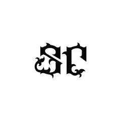 SC monogram logo design letter text name symbol monochrome logotype alphabet character simple logo