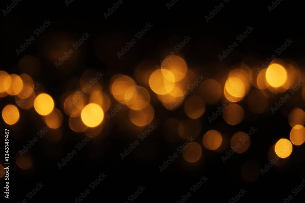 Aufkleber blurry out-of-focus background of small yellow lights creating bokeh effect
