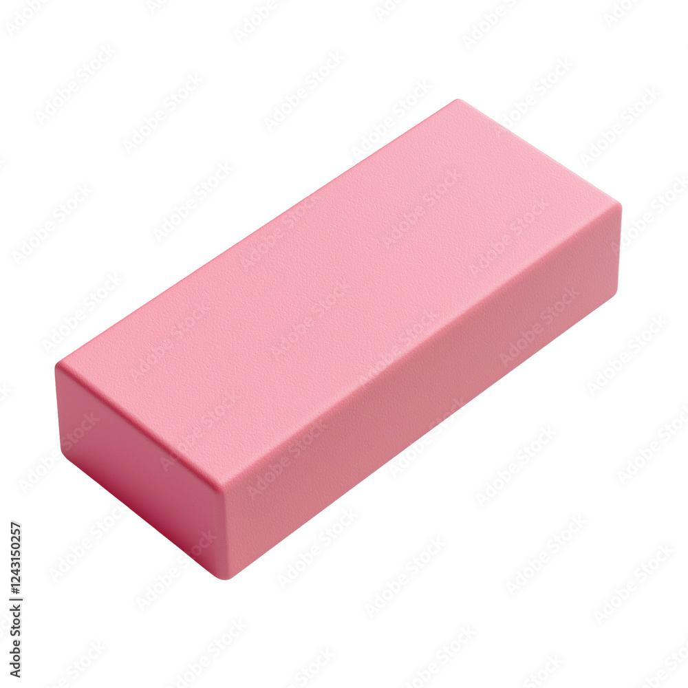 Aufkleber pink rectangular block 3d render model art form shape matte isolated on transparent background, png