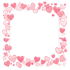 frame with hearts on a transparent background