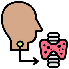 Endocrinology Outline Color Icon