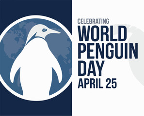 World penguin day, April 25. design for web banner poster or card. vector
