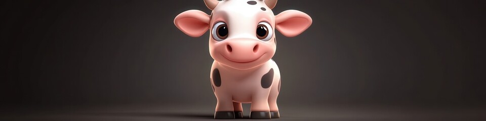 Naklejka premium little cartoon cow. Selective focus