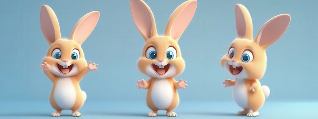 Fototapeta premium little cartoon rabbit. Selective focus