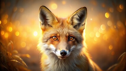 Obraz premium Golden Hour Fox A Majestic Portrait of Wild Beauty in Soft Autumnal Light