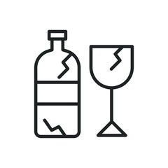 Fragile thin line icons. Editable stroke and Perfect pixel on transparent background