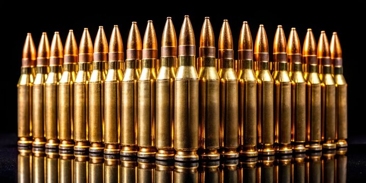 Lake City M80/M62 brass ammunition: linked boxer-primed projectiles.