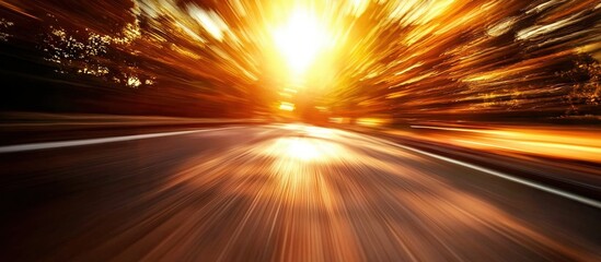 A picturesque road scene illuminated by bright sunlight.