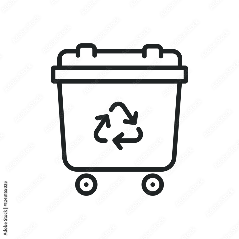 Poster recycle trash thin line icons. editable stroke and perfect pixel on transparent background