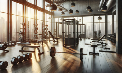 Sportger&auml;te in einem Fitnessstudio