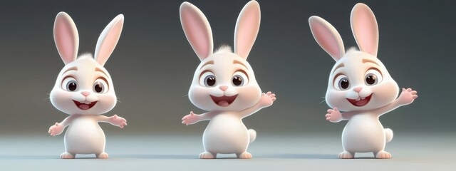 Obraz premium little cartoon rabbit. Selective focus