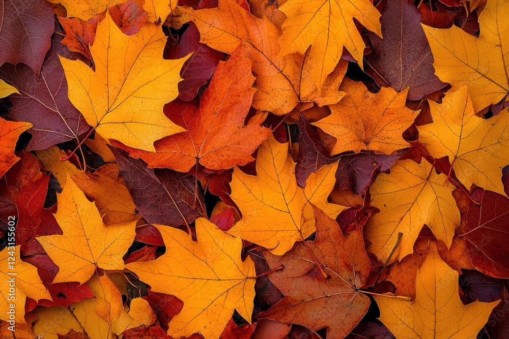 Aufkleber vibrant carpet of fallen autumn leaves creating an enchanting fall scene