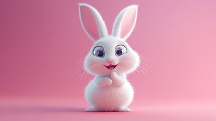 Obraz premium little cartoon rabbit. Selective focus