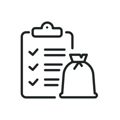 Waste management thin line icons. Editable stroke and Perfect pixel on transparent background