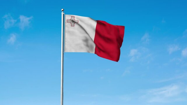 High detailed flag of Malta. National Malta flag. Europe. 3D Render.