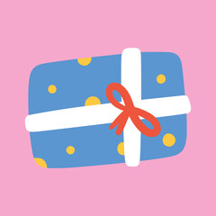 Blue gift box with children style