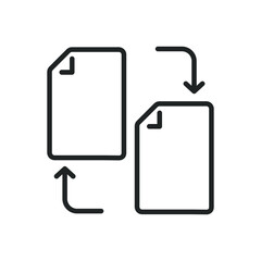 Data transfer thin line icons. Perfect pixel on transparent background