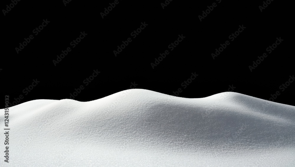 Poster snowdrift creating a white snowy landscape on black background