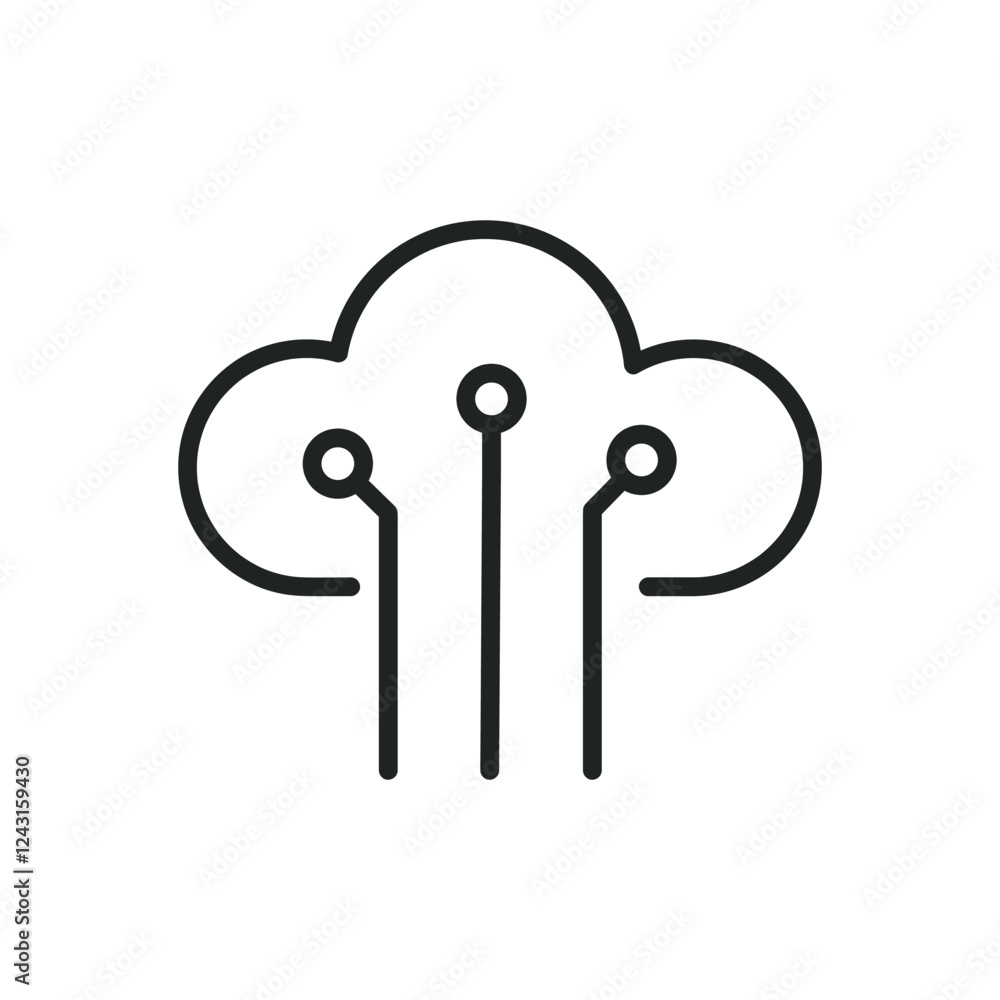 Aufkleber cloud computing thin line icons. perfect pixel on transparent background