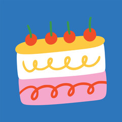 Colorful cake party with children style