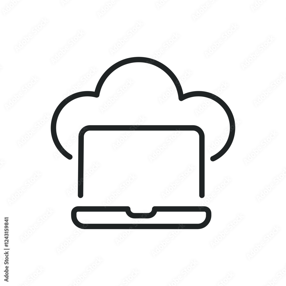 Aufkleber cloud computing thin line icons. perfect pixel on transparent background