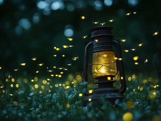 Enchanted Firefly Meadow at Twilight