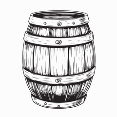 Beer barrel wooden vector image. Wine Or Beer Barrel Isolated On White Background. Vector Illustration