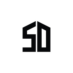SD monogram logo design letter text name symbol monochrome logotype alphabet character simple logo