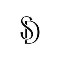 SD monogram logo design letter text name symbol monochrome logotype alphabet character simple logo