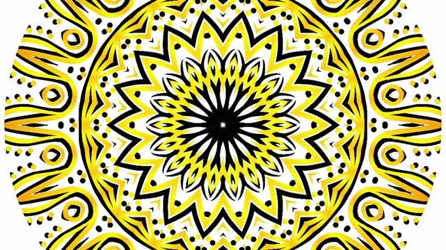 caleidoscope classic gradient circle flower art pattern of traditional tenun batik ethnic dayak ornament for animation ads	