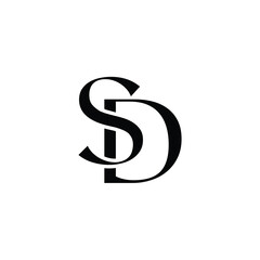 SD monogram logo design letter text name symbol monochrome logotype alphabet character simple logo