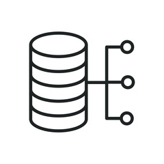 Database share thin line icons. Perfect pixel on transparent background